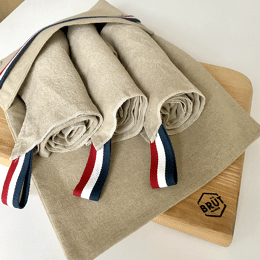 LOT DE 3 TORCHONS lin BBR & Pochette