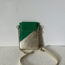 Pochette téléphone Vert et doré