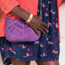 L'inattendu, le mini sans poignées - Effet croco violet