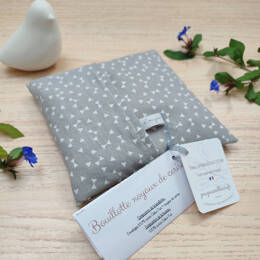 Bouillotte noyaux de cerise grise - 15 cm x 15 cm