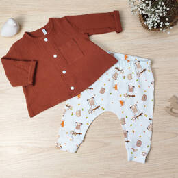 Chemise gaze de coton rouille