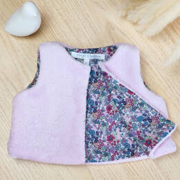 Gilet de berger parme fleurs