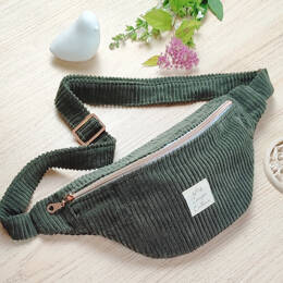 Sac banane velours kaki