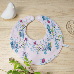 Bavoir rond rose