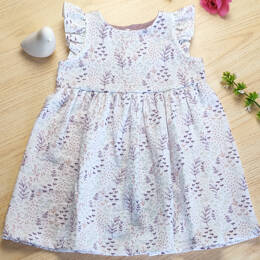 Robe épaules volantées gaze de coton