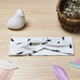 Headband blanc plumes