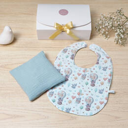 Box cadeau bavoir et bouillotte - menthe