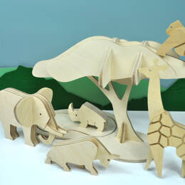 Les Animaux de la Savane – Kit pour Fabriquer des Animaux en Bois