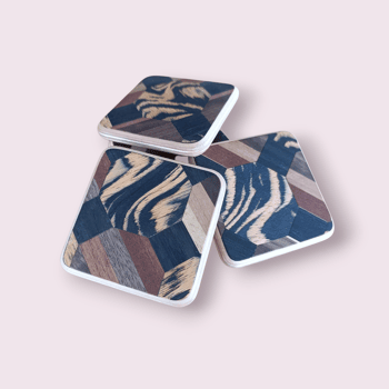 Dessous de verre - Marquetry (Lot de 4)
