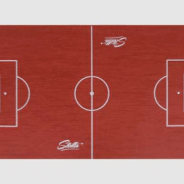 Tapis de baby-foot en PVC rouge tracé