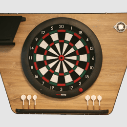 Cible et support effet chêne de fléchettes connectés Stella