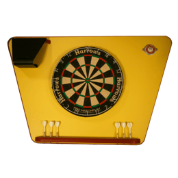 Cible et support de fléchettes traditionnel jaune Stella