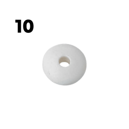 Billes de marque plastiques blanches x10