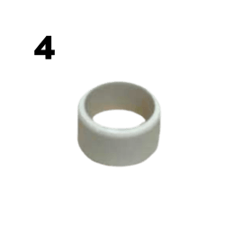 Bague nylon en bout de barre beige x4