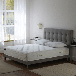 Ensemble matelas HOTEL CONFORT HYBRIDE, sommier lattes fixes, tête