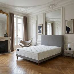 Ensemble matelas HOTEL CONFORT PRESTIGE, sommier lattes fixes, tête