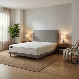 Ensemble lit hôtel confort hybride 26 cm : matelas multicouche