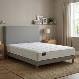 Ensemble matelas HOTEL CONFORT, sommier lattes fixes, tête de lit