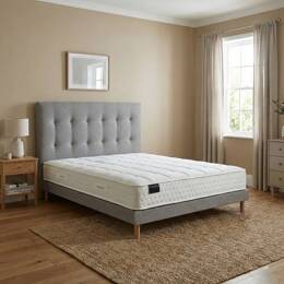 Ensemble matelas HOTEL CONFORT, sommier lattes fixes, tête de lit