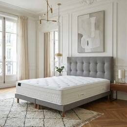 Ensemble matelas HOTEL CONFORT PRESTIGE, sommier lattes fixes, tête