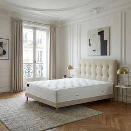 Ensemble matelas HOTEL CONFORT PRESTIGE, sommier lattes fixes, tête