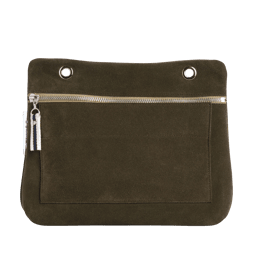 Pochette Équipier Cuir Velours Kaki