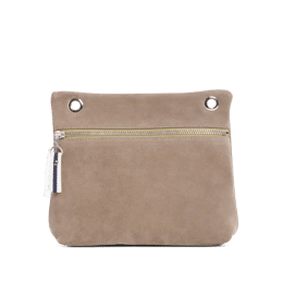Pochette Yole Cuir Velours Galet