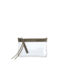 Trousse PVC et cuir Kaki Small