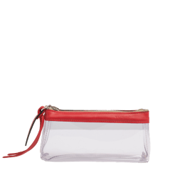 Trousse PVC et cuir Rouge Médium1