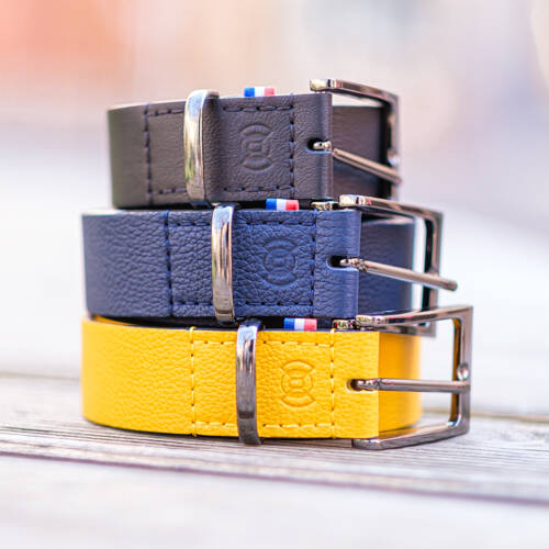 Ceinture en cuir upcylé souple noir made in France-Hazel