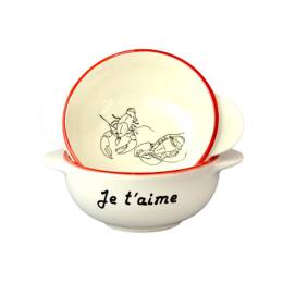 Bol breton Homards Coeur "Je t'aime" - Bol à oreilles Morgane Chouin