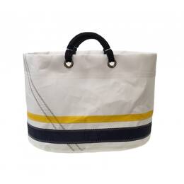 Sac cabas voile Bandes Bleu Marine et Jaune Les Lices