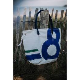 Sac cabas Voile recyclée Bleu roi Fastnet fermé n°8