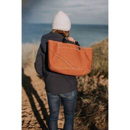 Petit Cabas Voile vieux gréement marron Terracotta Conchée