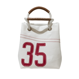 Sac à main toile de bateau Rouge n°35 Cube S