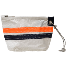 trousse de toilette voile Victoria L Bandes Bleu Marine et Orange