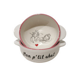 Bol breton Homards coeur "Mon P'tit Chat" - Bol à oreilles Morgane