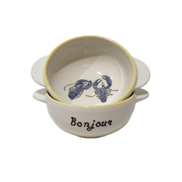 Bol breton Homards bleus "Bonjour" - Bol à oreilles Morgane Chouin