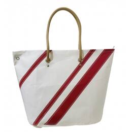 Sac Cabas Voile Bandes Rouges Cowes Fermé