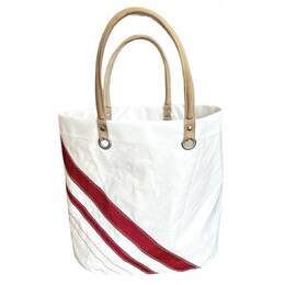 Sac Cabas Voile Bandes Rouges Cowes Ouvert