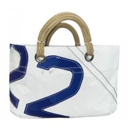 Petit cabas voile de bateau numéro Bleu Roi n°22 Conchée