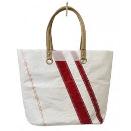 Sac Cabas Voile recyclée Bandes Rouges Fastnet