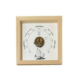 Baromètre Bateau Blanc et bois