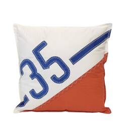 Coussin en voile n° 35 Bleu et spi rouge