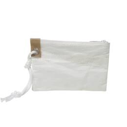 Pochette plate en voile coutures blanches