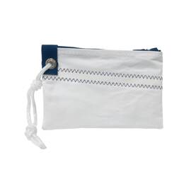 Pochette plate en voile coutures Bleues