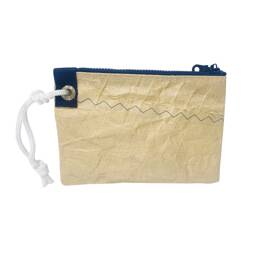 Pochette plate en voile kevlar coutures bleu