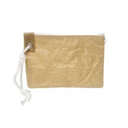 Pochette plate en voile kevlar coutures beige