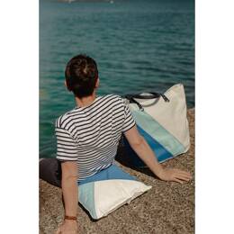 Sac Cabas voile Bleu roi et bleu clair Cowes Ouvert