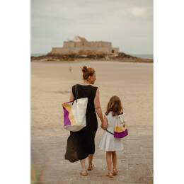 Sac Cabas voile Violet et Jaune Cowes fermé